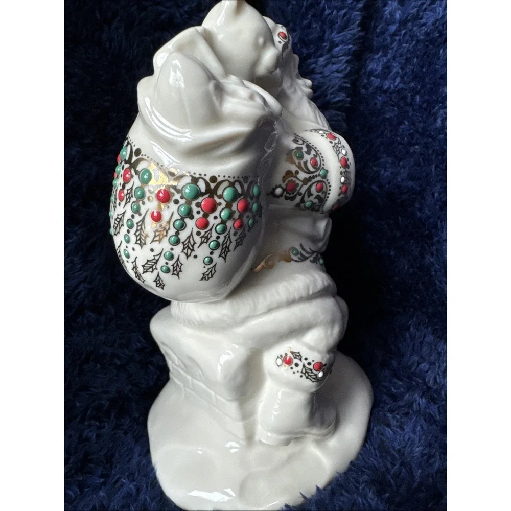 Lenox China Jewels Santa‎ on Chimney Figurine 7